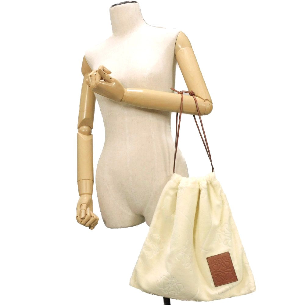 LOEWE Handbag C822Q29X01 pile beige anagram Towel Pouch