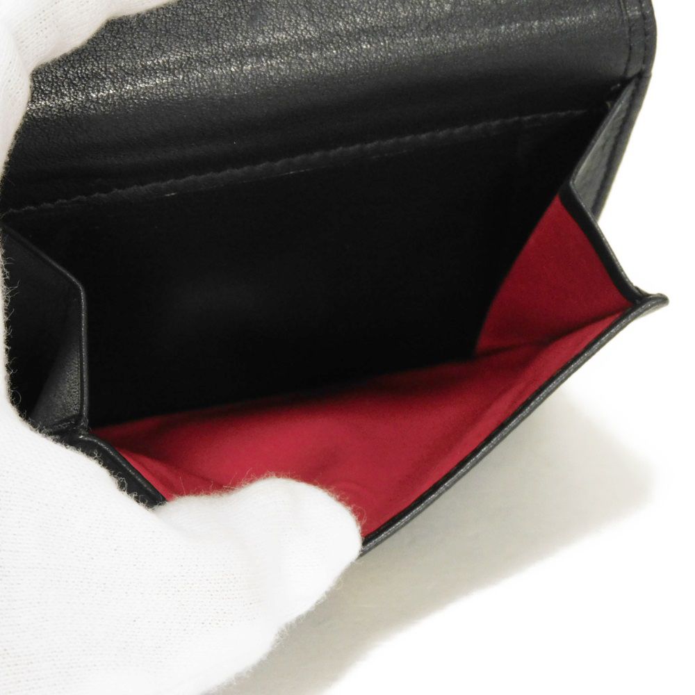 Dior Tri-fold wallet Smooth Calfskin Leather black CD logo trifold wallet