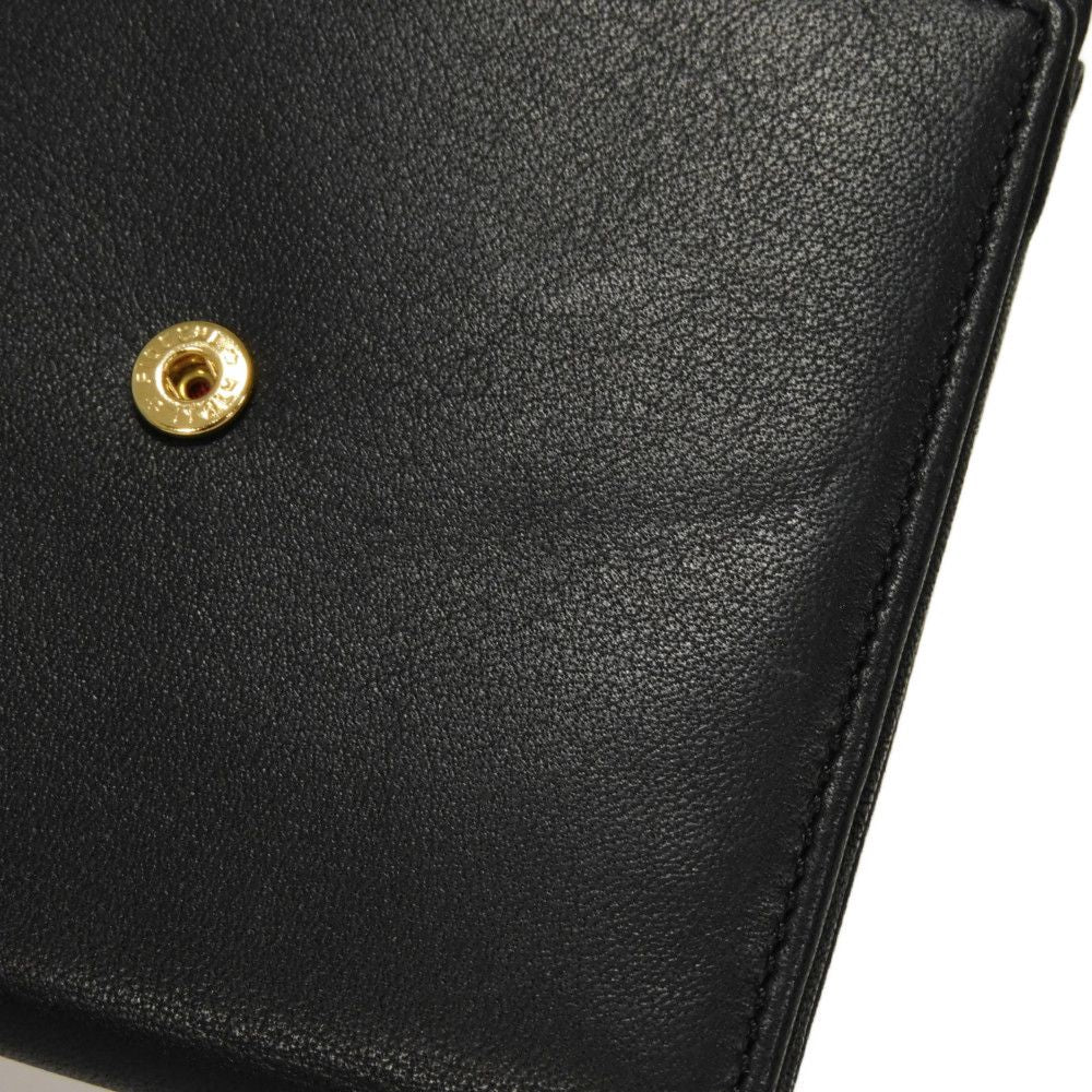 Dior Tri-fold wallet Smooth Calfskin Leather black CD logo trifold wallet