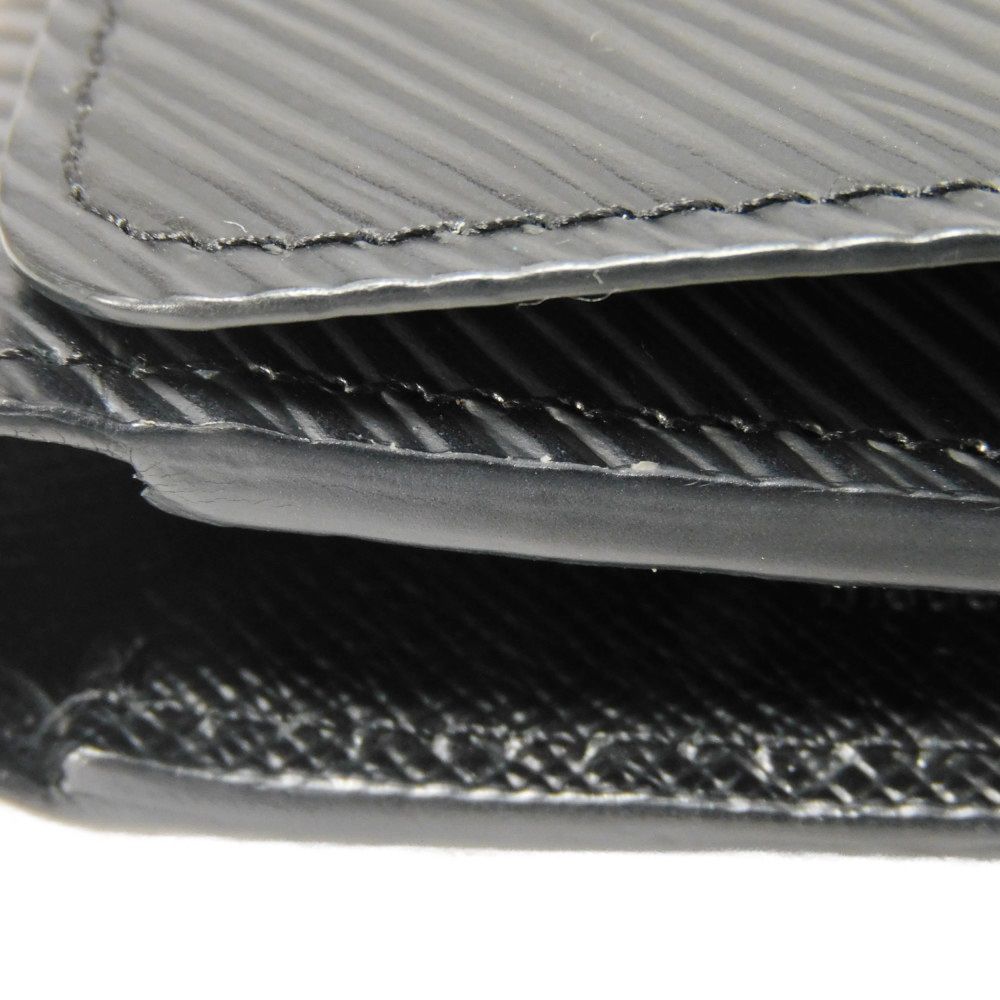 LOUIS VUITTON Tri-fold wallet M63322 Epi Leather x grain leather Noir Epi Portefeuille Twist Compact