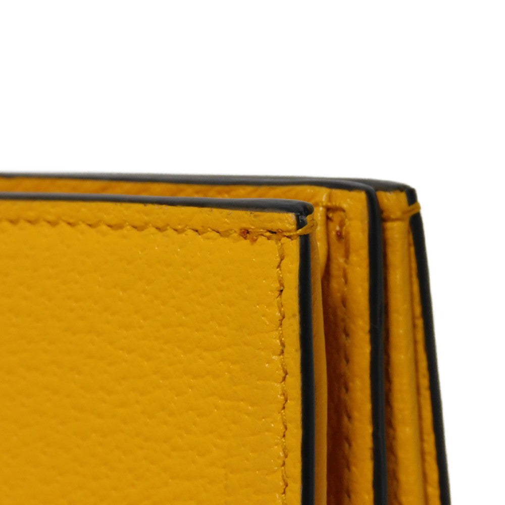 GUCCI Bifold Wallet 702248 DJ24G 7673 Textured leather yellow Adidas Horsebit Shoulder Compact Wallet Women(Unisex) Used Authentic
