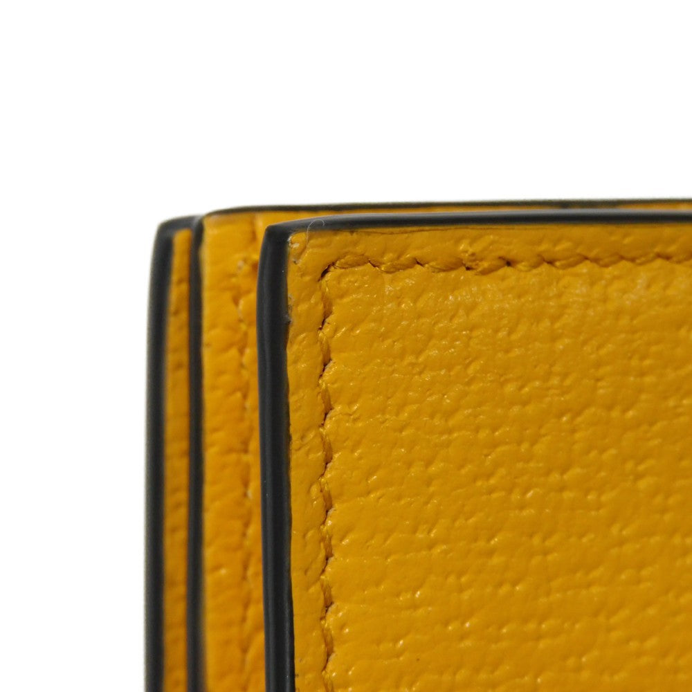 GUCCI Bifold Wallet 702248 DJ24G 7673 Textured leather yellow Adidas Horsebit Shoulder Compact Wallet Women(Unisex) Used Authentic