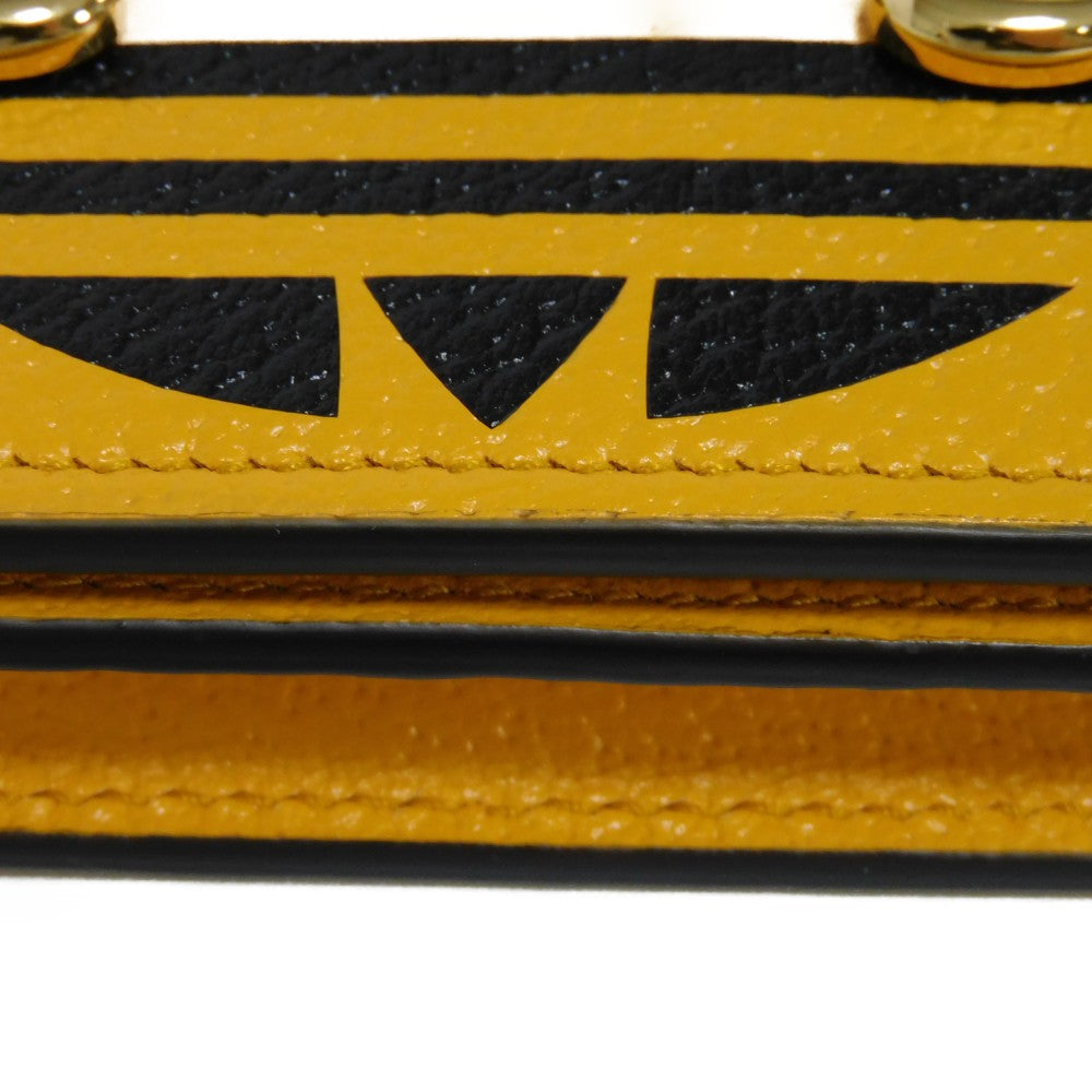 GUCCI Bifold Wallet 702248 DJ24G 7673 Textured leather yellow Adidas Horsebit Shoulder Compact Wallet Women(Unisex) Used Authentic