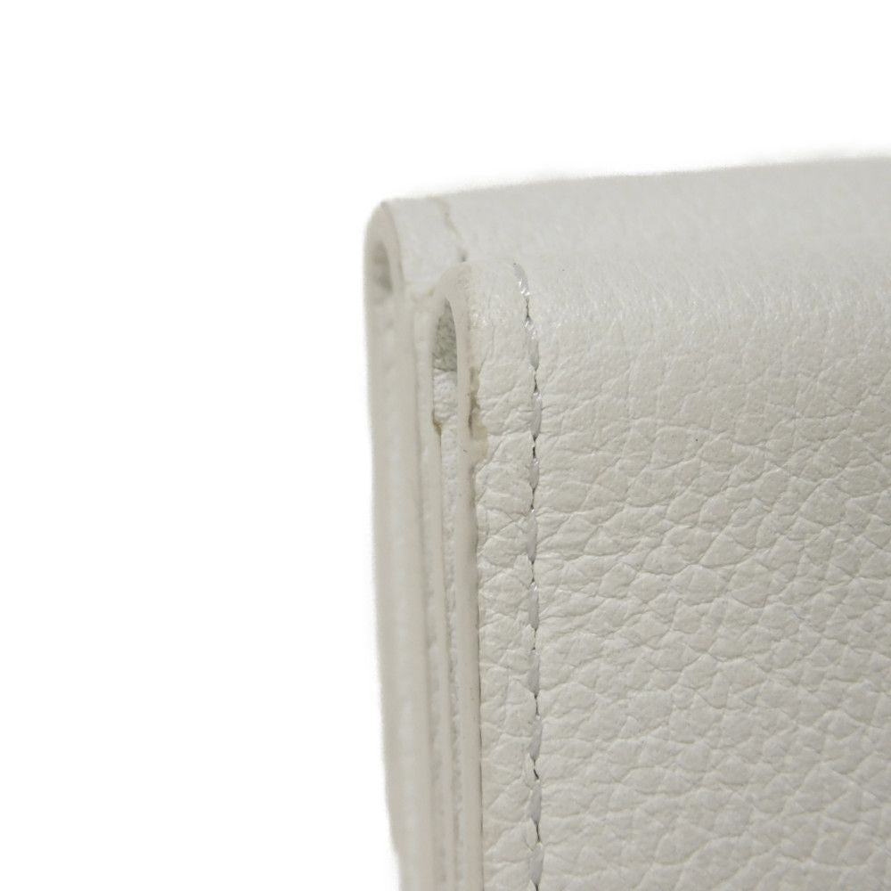 LOUIS VUITTON Tri-fold wallet M68482 Grain calf leather (embossed) snow LV logo Portefeuille Rock Mini