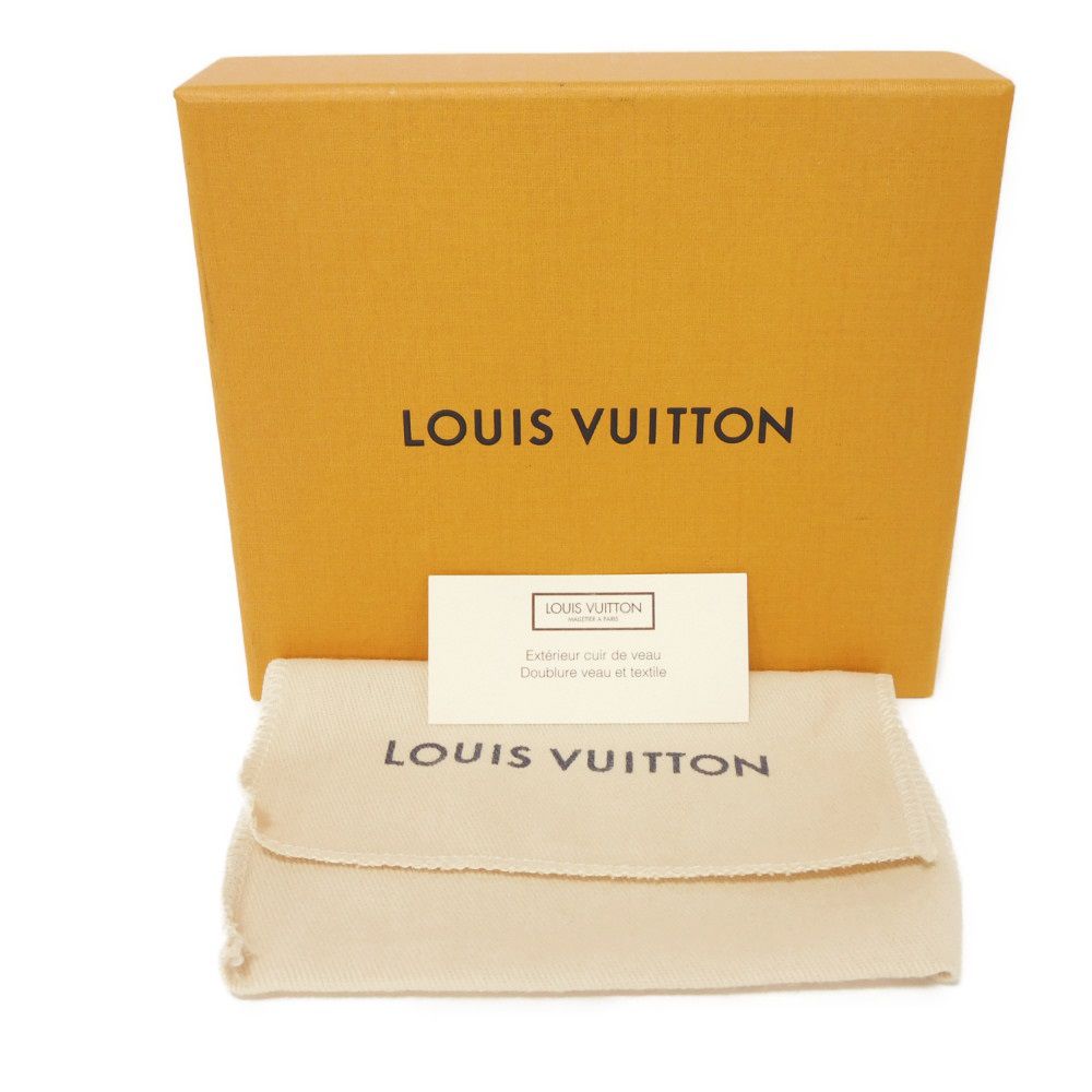 LOUIS VUITTON Tri-fold wallet M68482 Grain calf leather (embossed) snow LV logo Portefeuille Rock Mini