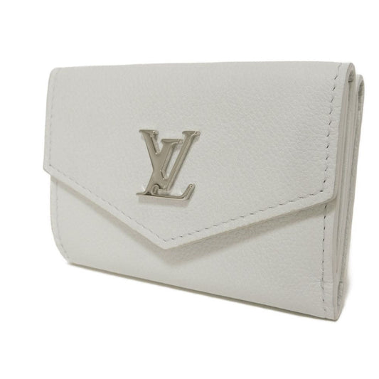 LOUIS VUITTON Tri-fold wallet M68482 Grain calf leather (embossed) snow LV logo Portefeuille Rock Mini