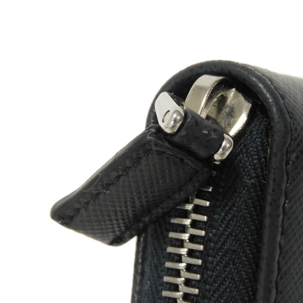 PRADA Long Wallet Purse 2ML317 PN9 F0216 Safiano leather (stamped) Navy Logo embossing Saffiano zip around wallet