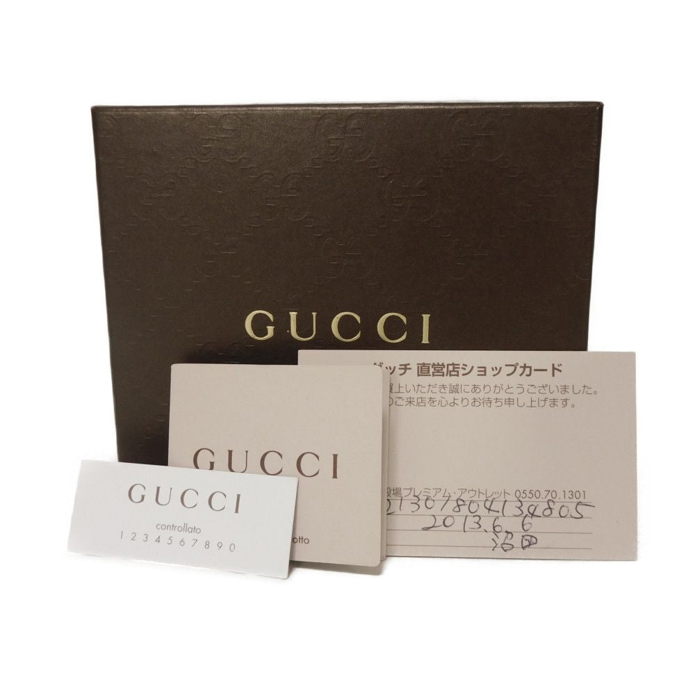 GUCCI Tri-fold wallet 256442 GG Supreme canvas (polyurethane finish) x calf leather beige Double G GG Supreme Mini Wallet