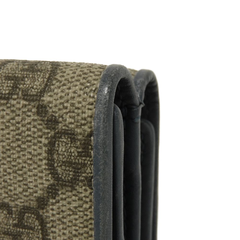 GUCCI Tri-fold wallet 256442 GG Supreme canvas (polyurethane finish) x calf leather beige Double G GG Supreme Mini Wallet