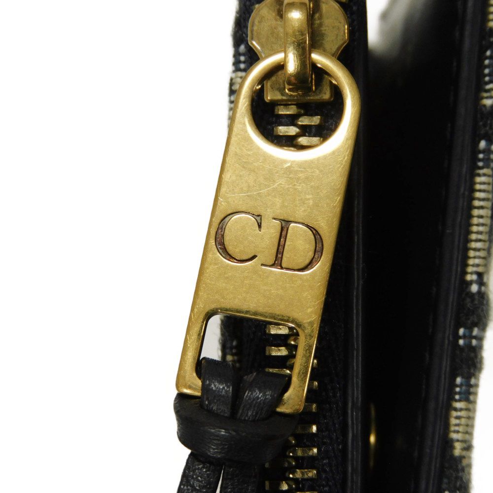 Dior Bifold Wallet Jaguar canvas Beige x black x navy Oblique jacquard Compact wallet