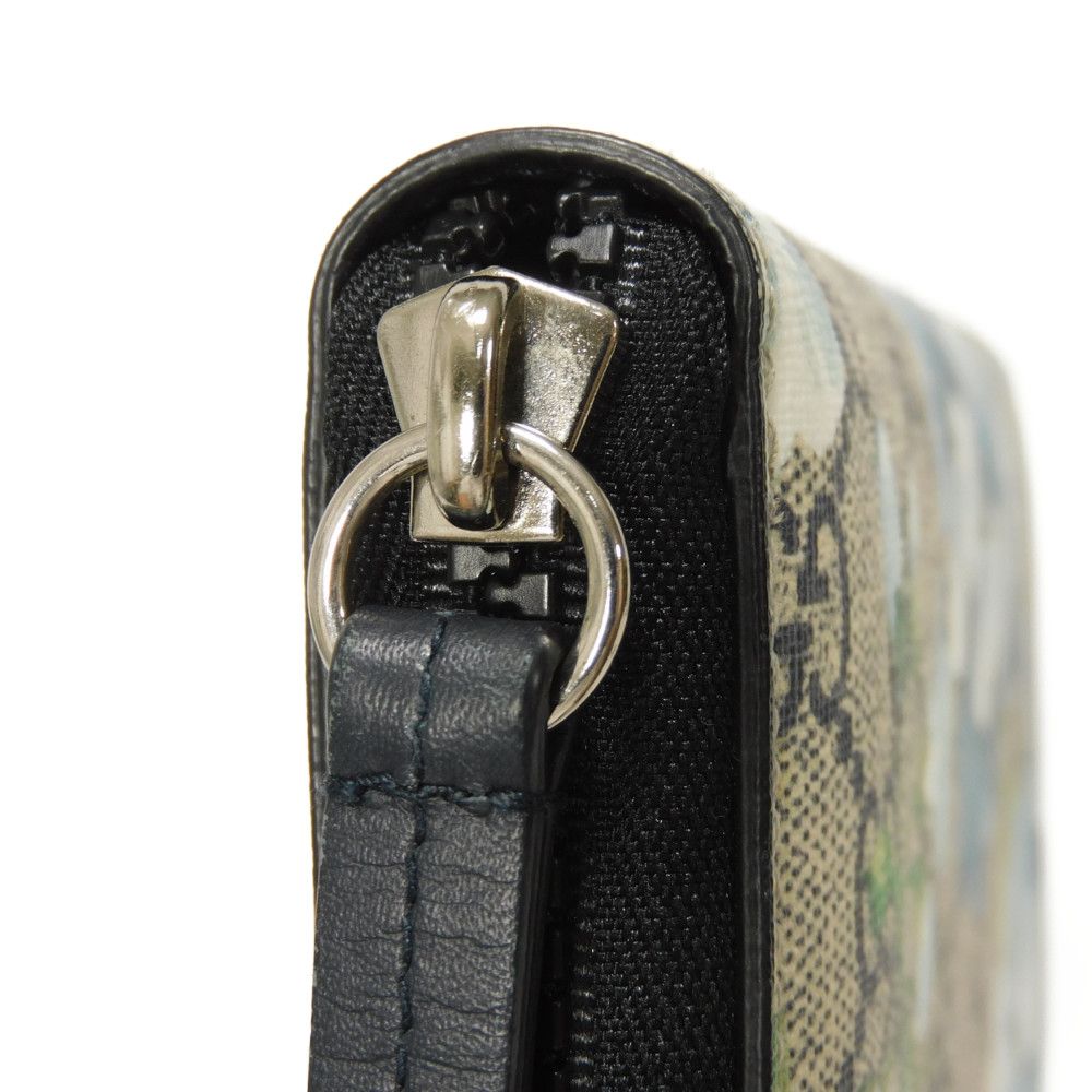 GUCCI Long Wallet Purse 408665 KU2HN 8499 canvas beige GG Supreme GG Blooms Zip Around Wallet