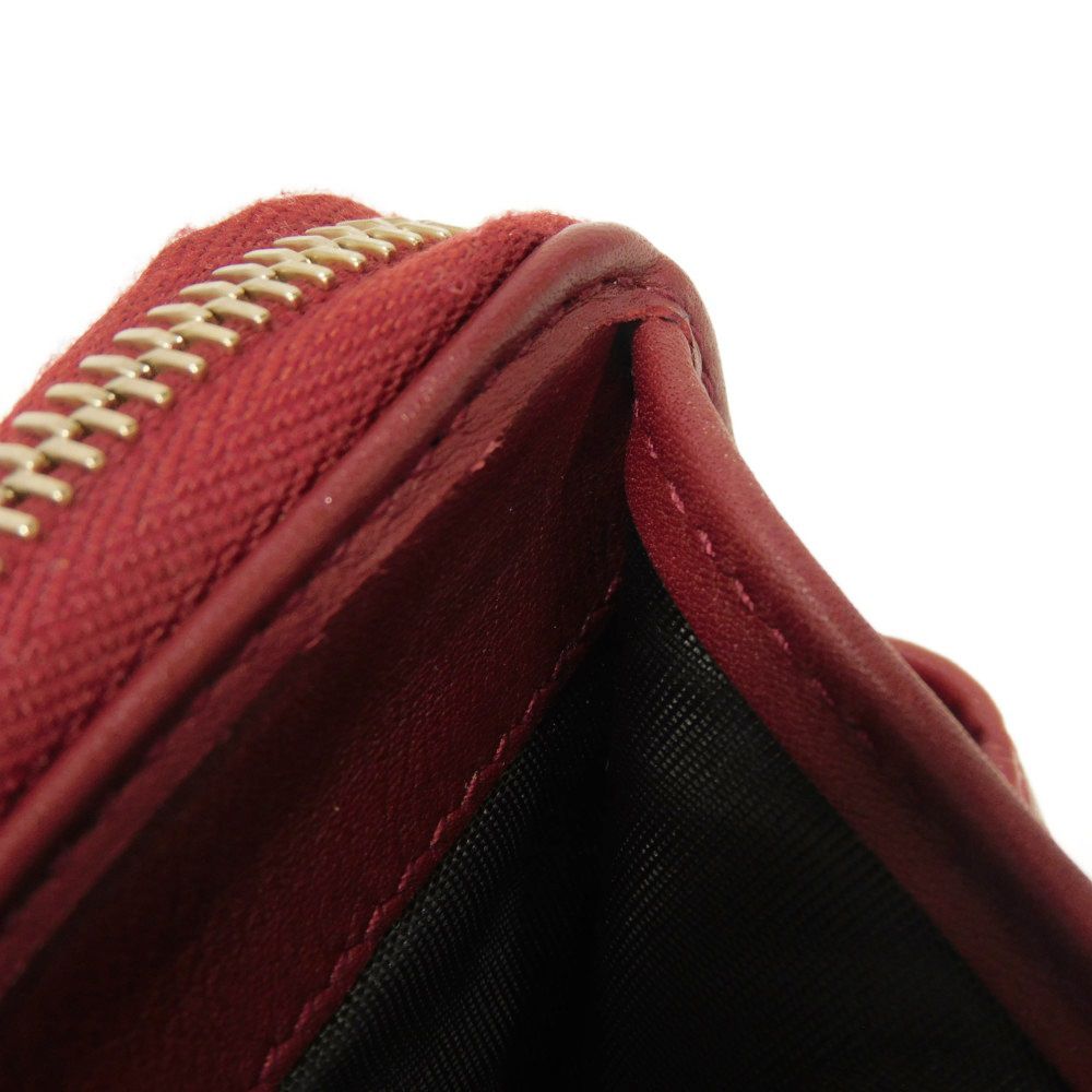 GUCCI Bifold Wallet 449395 BMJ1G 6420 Gucci Shima Leather (GG stamped) Red Micro GG Shima Guccissima Compact Zip Wallet