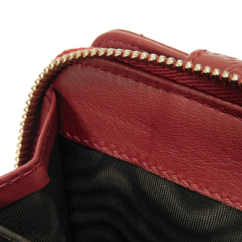 GUCCI Bifold Wallet 449395 BMJ1G 6420 Gucci Shima Leather (GG stamped) Red Micro GG Shima Guccissima Compact Zip Wallet