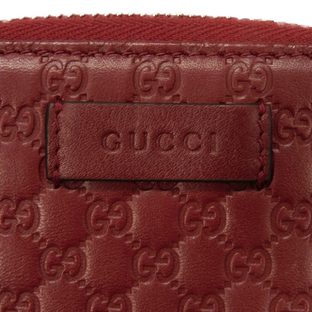 GUCCI Bifold Wallet 449395 BMJ1G 6420 Gucci Shima Leather (GG stamped) Red Micro GG Shima Guccissima Compact Zip Wallet
