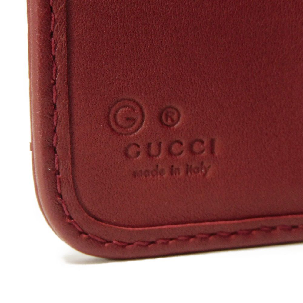 GUCCI Bifold Wallet 449395 BMJ1G 6420 Gucci Shima Leather (GG stamped) Red Micro GG Shima Guccissima Compact Zip Wallet