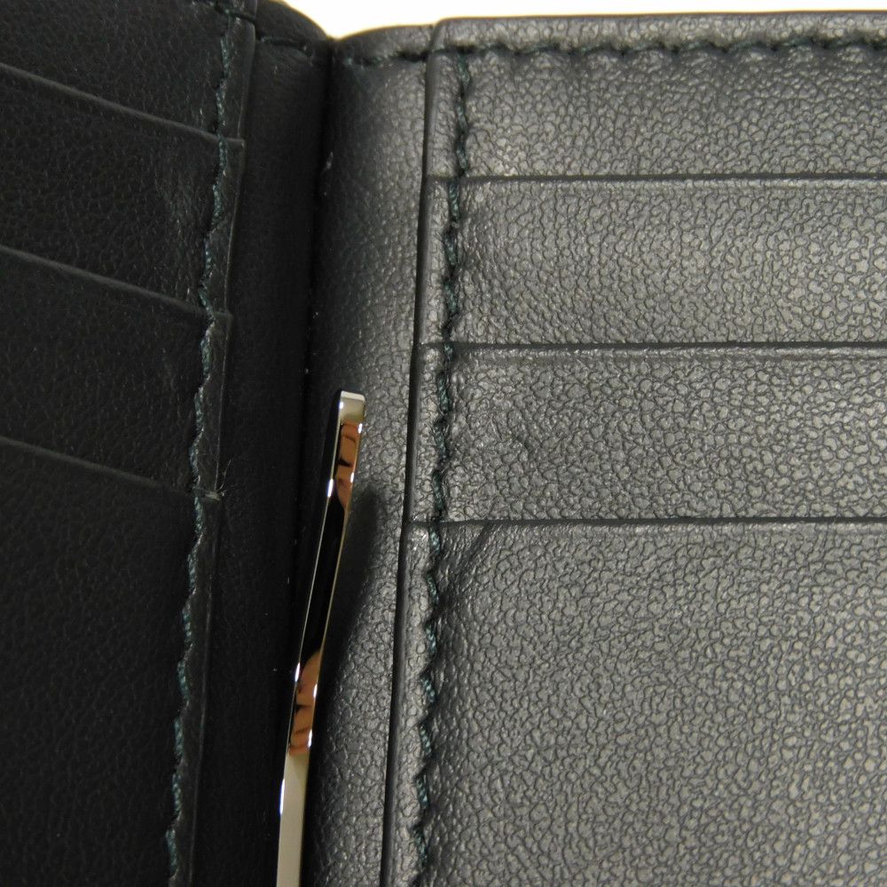 Dior Bifold Wallet 2ESBH069YSE_H03E Jacquard canvas x smooth calf leather black logo metal Oblique Jacquard Money Clip Wallet