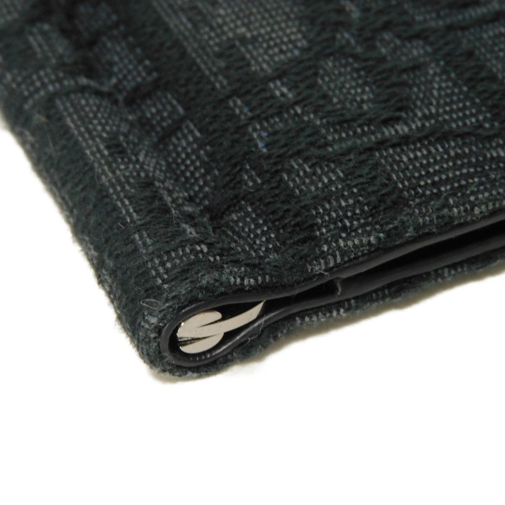 Dior Bifold Wallet 2ESBH069YSE_H03E Jacquard canvas x smooth calf leather black logo metal Oblique Jacquard Money Clip Wallet