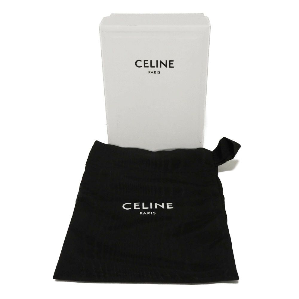 CELINE Bifold Wallet 10H263BRU.10PI Grained calfskin (embossed) x smooth calfskin pebble x mineral New logo Small strap wallet