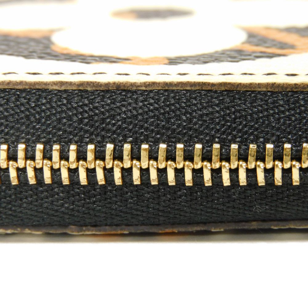 LOUIS VUITTON Coin case M67879 Monogram Giant Canvas (Animal Print) x Grain Leather Ivory Monogram Giant LV Jungle Animal Zip around purse