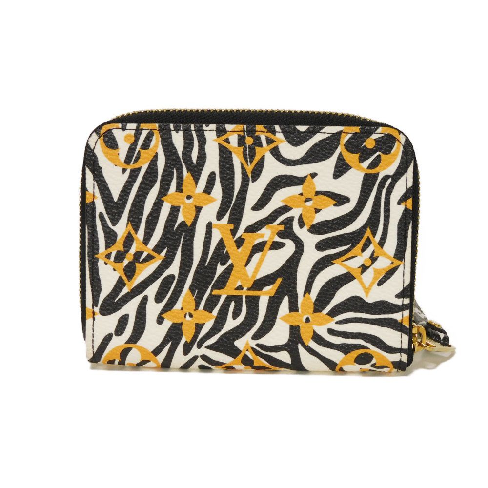LOUIS VUITTON Coin case M67879 Monogram Giant Canvas (Animal Print) x Grain Leather Ivory Monogram Giant LV Jungle Animal Zip around purse