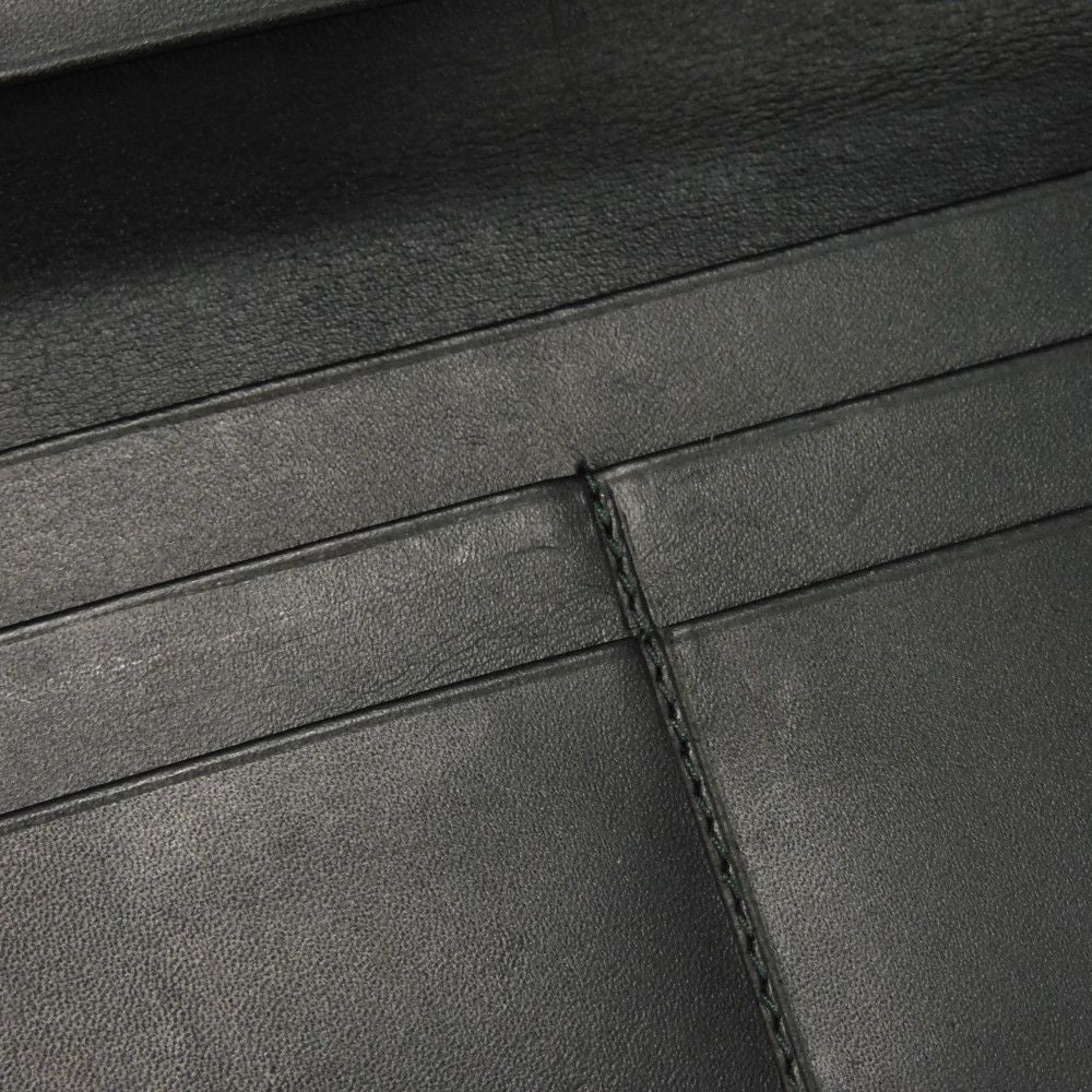 LOEWE Long Wallet Purse 101.79.978 textured calfskin black Anagram emboss Linen Long Horizontal Wallet