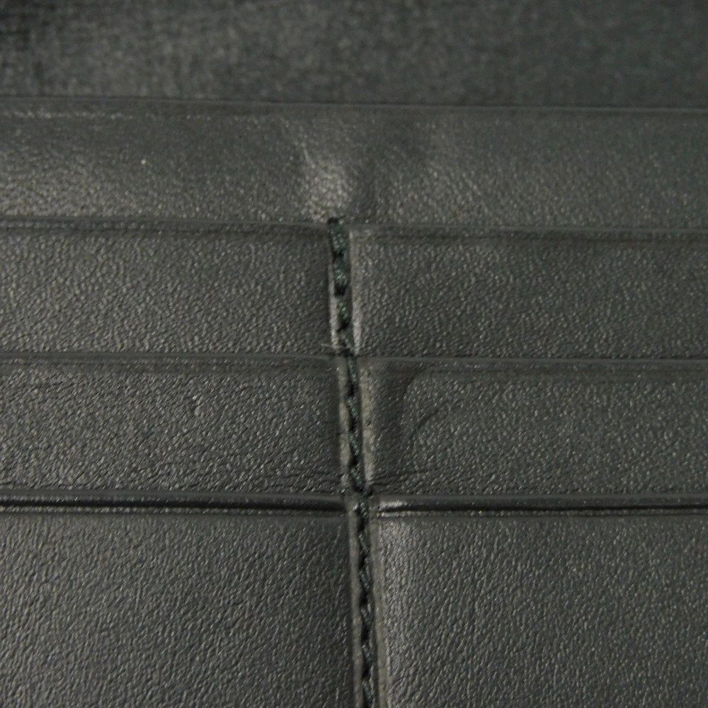 LOEWE Long Wallet Purse 101.79.978 textured calfskin black Anagram emboss Linen Long Horizontal Wallet