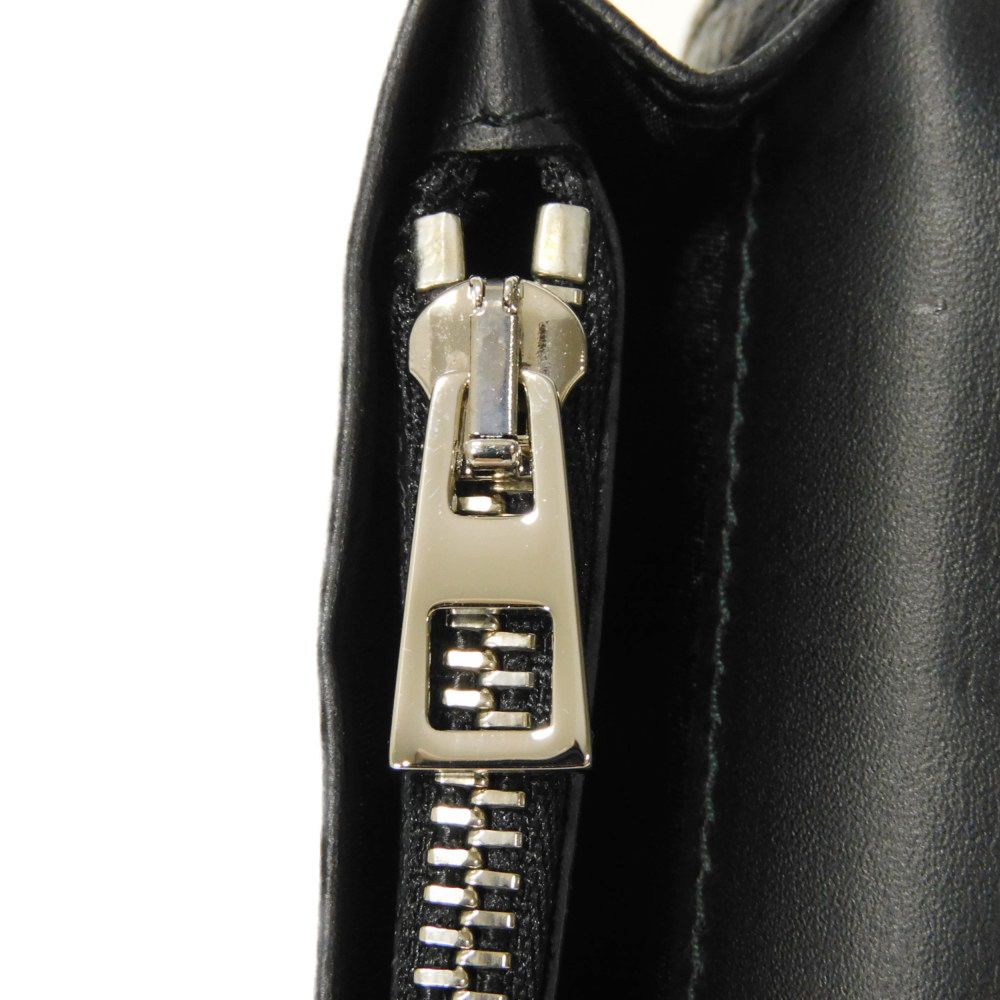 LOEWE Long Wallet Purse 101.79.978 textured calfskin black Anagram emboss Linen Long Horizontal Wallet