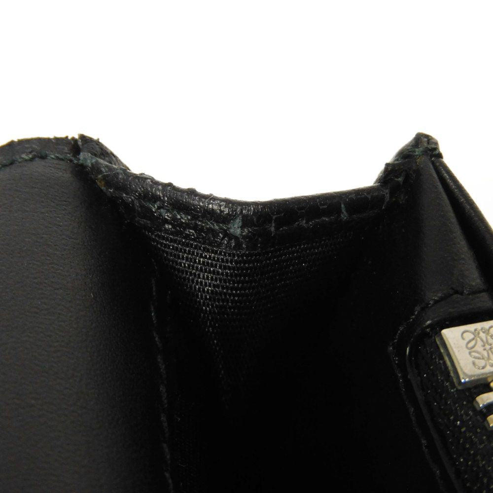 LOEWE Long Wallet Purse 101.79.978 textured calfskin black Anagram emboss Linen Long Horizontal Wallet