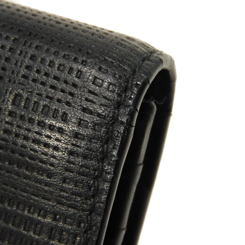 LOEWE Long Wallet Purse 101.79.978 textured calfskin black Anagram emboss Linen Long Horizontal Wallet