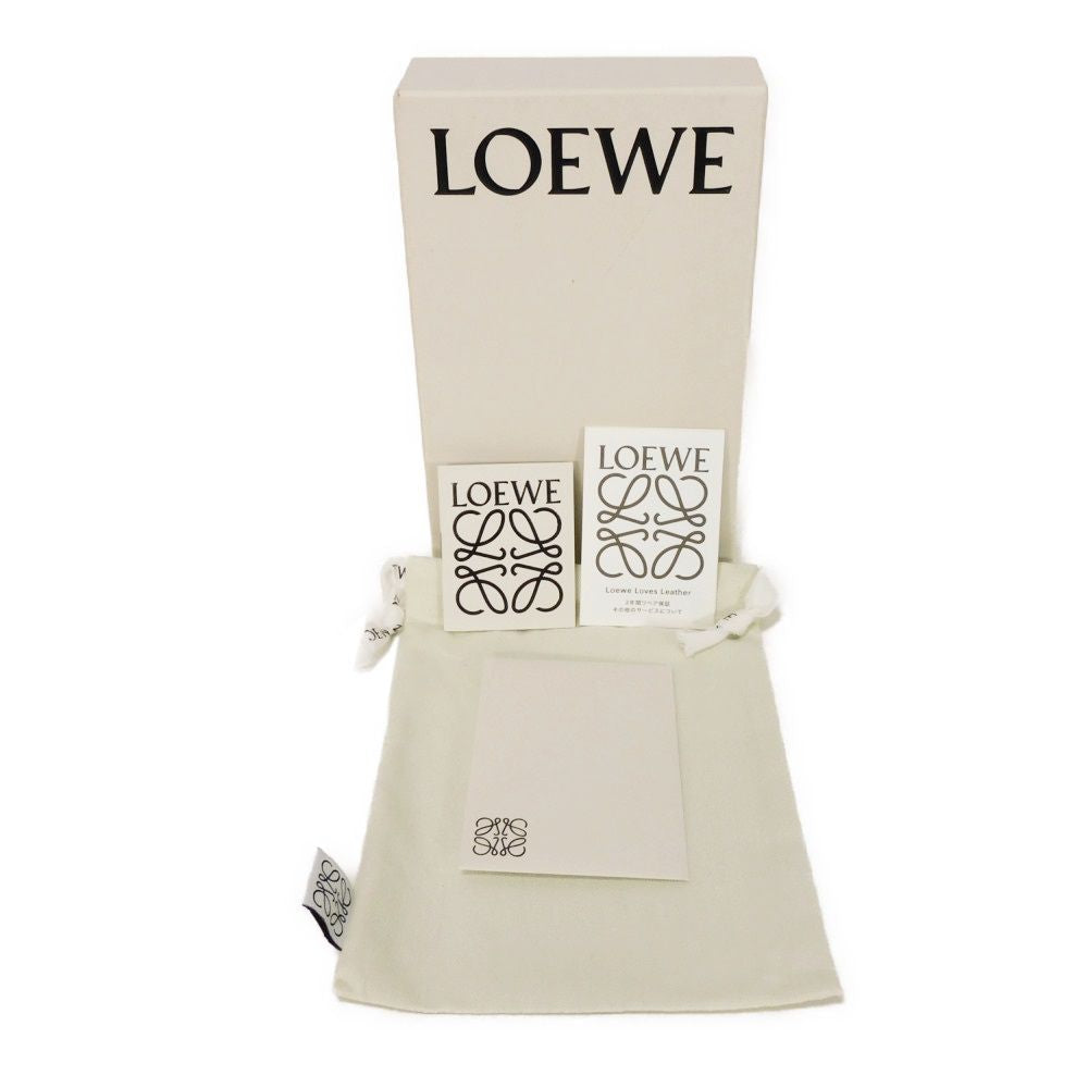LOEWE Long Wallet Purse 101.79.978 textured calfskin black Anagram emboss Linen Long Horizontal Wallet