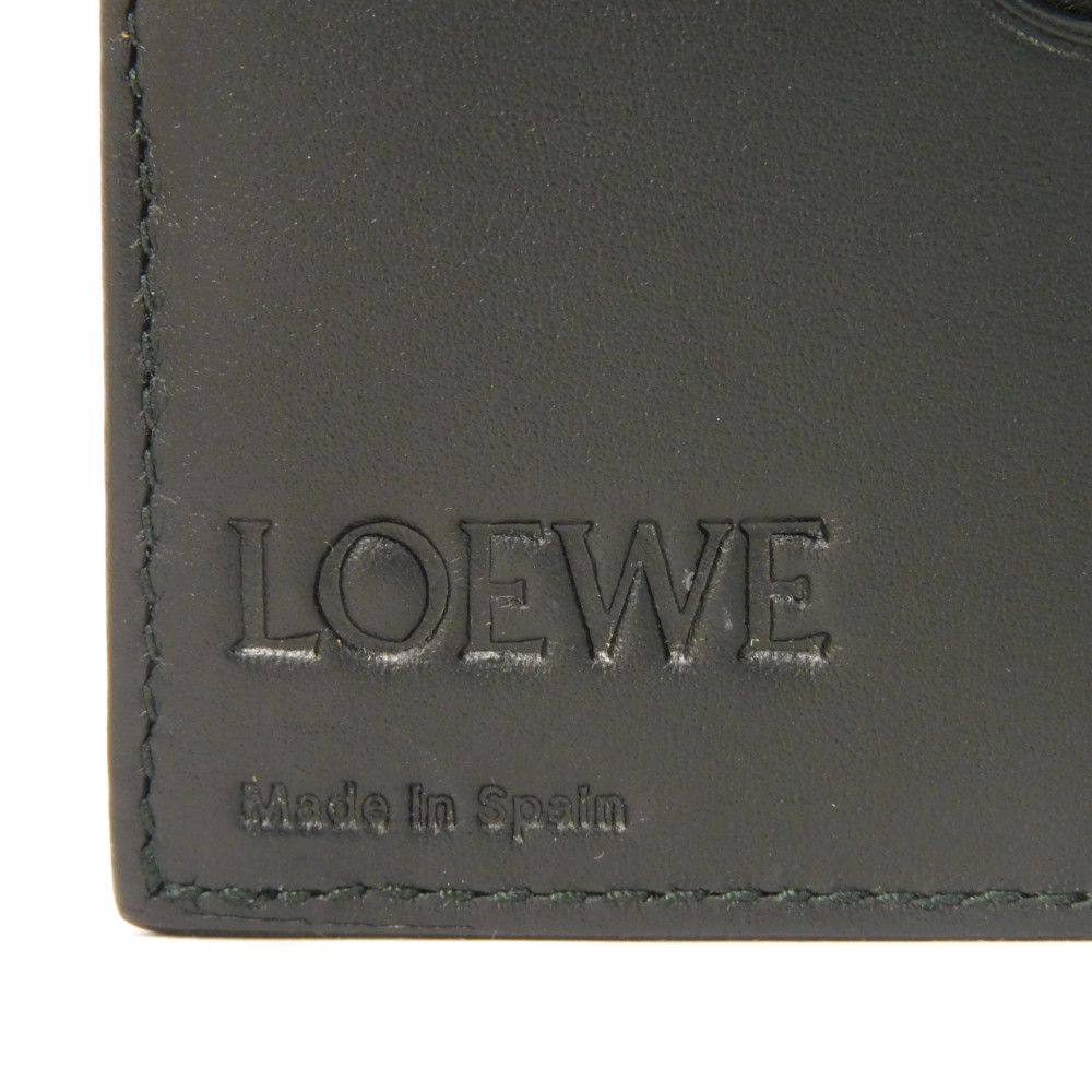 LOEWE Long Wallet Purse 101.79.978 textured calfskin black Anagram emboss Linen Long Horizontal Wallet