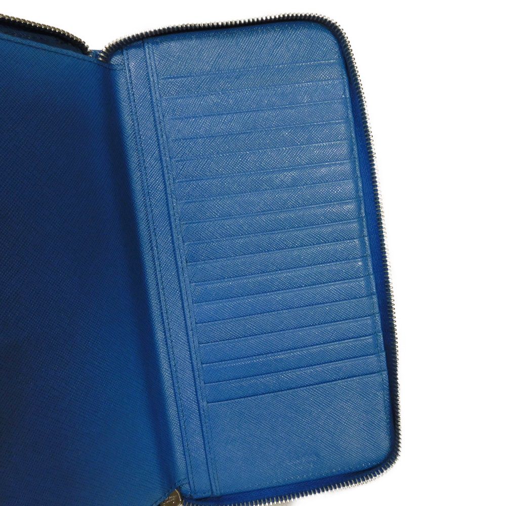 PRADA Long Wallet Purse 2M1220 PN9 F0215 Safiano leather (stamped) cobalt logo Saffiano Large Zip-Around Wallet