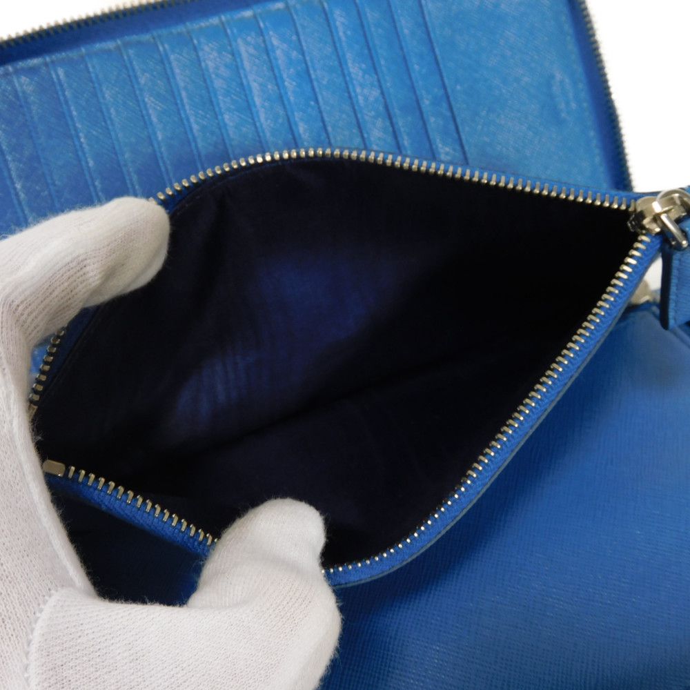 PRADA Long Wallet Purse 2M1220 PN9 F0215 Safiano leather (stamped) cobalt logo Saffiano Large Zip-Around Wallet