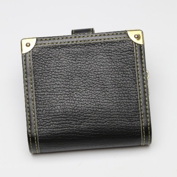 LOUIS VUITTON Bifold Wallet M91828 leather black Fastener Coin Pocket Suhari Compact zip mens(Unisex) Used Authentic