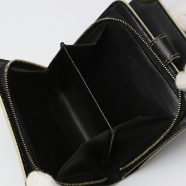 LOUIS VUITTON Bifold Wallet M91828 leather black Fastener Coin Pocket Suhari Compact zip mens(Unisex) Used Authentic