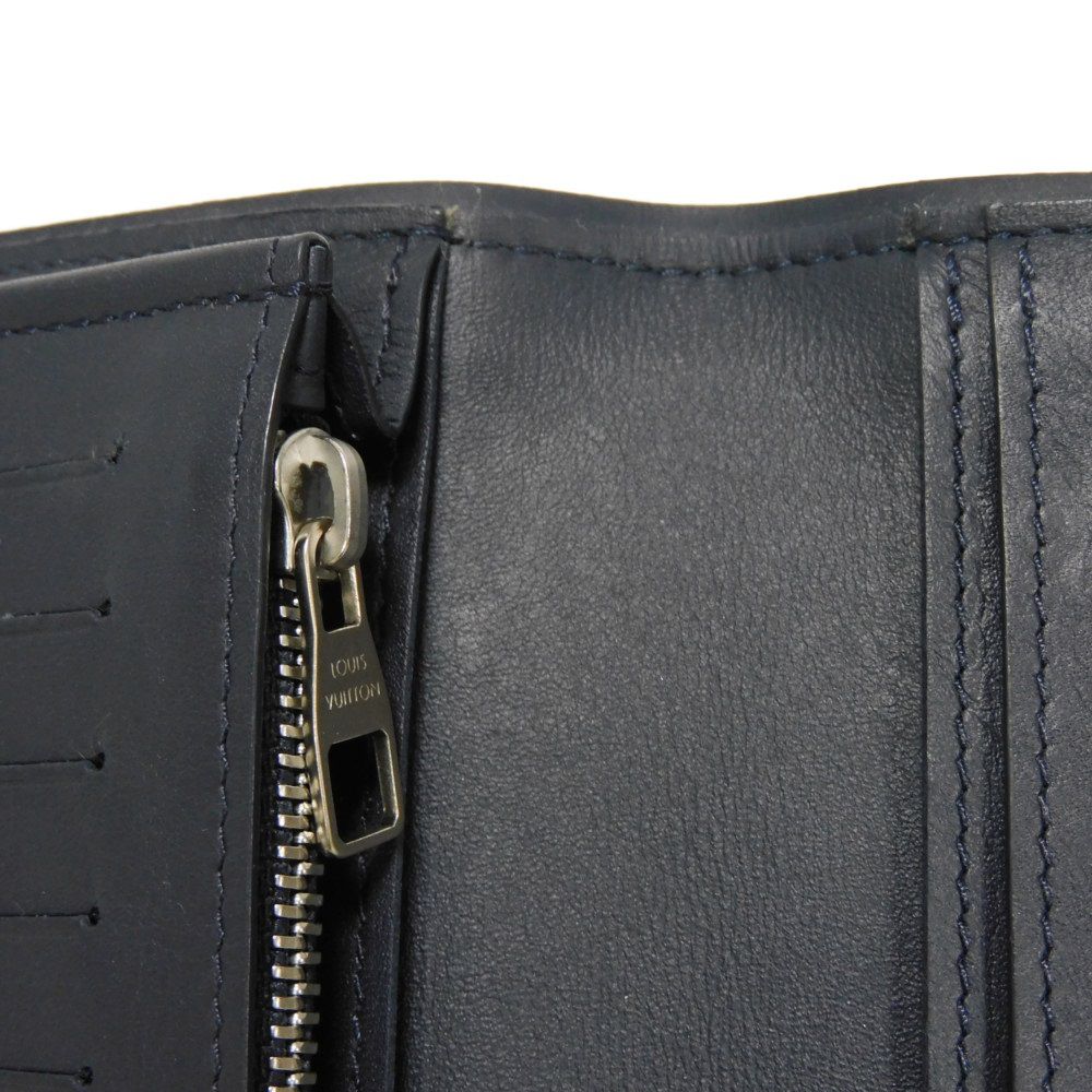 LOUIS VUITTON Long Wallet Purse N63506 Damier Coast canvas x cowhide leather Blue Marine Damier Coast Portefeuille Braza