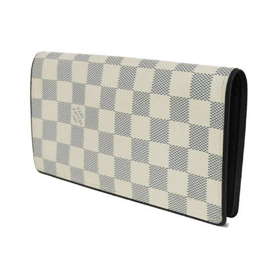 LOUIS VUITTON Long Wallet Purse N63506 Damier Coast canvas x cowhide leather Blue Marine Damier Coast Portefeuille Braza
