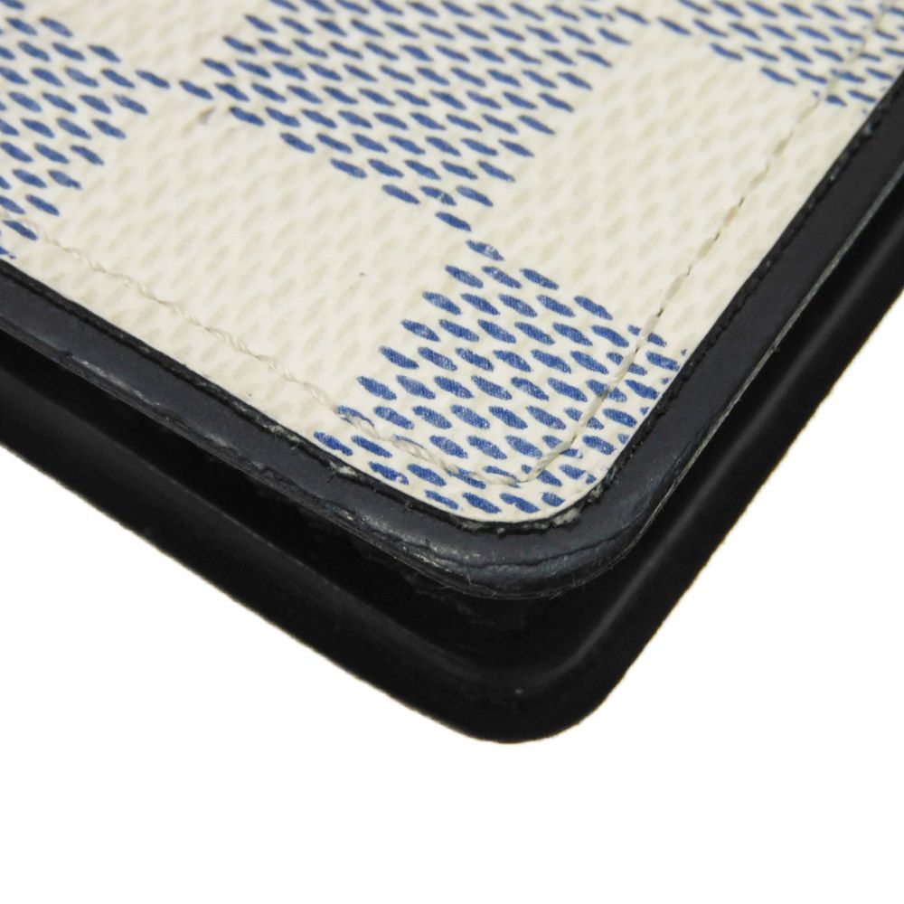 LOUIS VUITTON Long Wallet Purse N63506 Damier Coast canvas x cowhide leather Blue Marine Damier Coast Portefeuille Braza