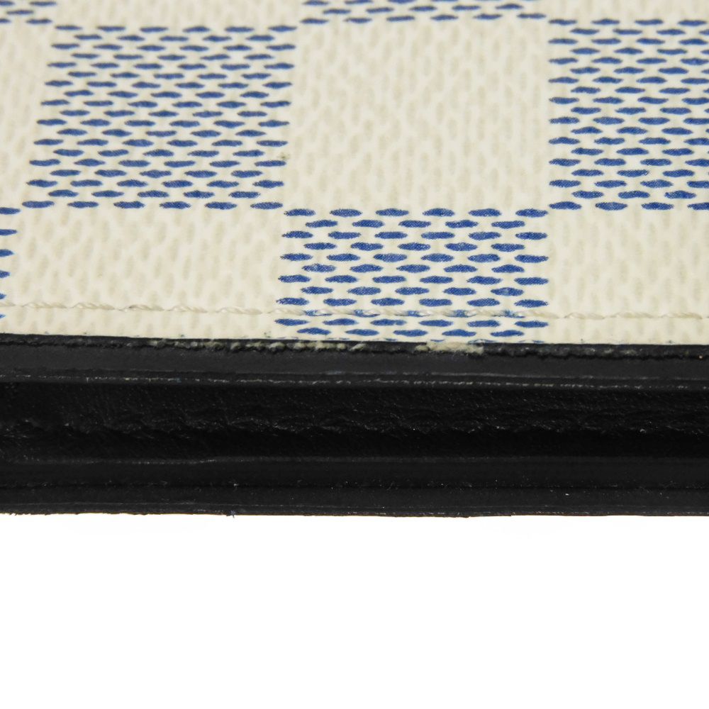 LOUIS VUITTON Long Wallet Purse N63506 Damier Coast canvas x cowhide leather Blue Marine Damier Coast Portefeuille Braza
