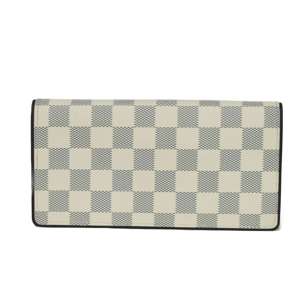 LOUIS VUITTON Long Wallet Purse N63506 Damier Coast canvas x cowhide leather Blue Marine Damier Coast Portefeuille Braza