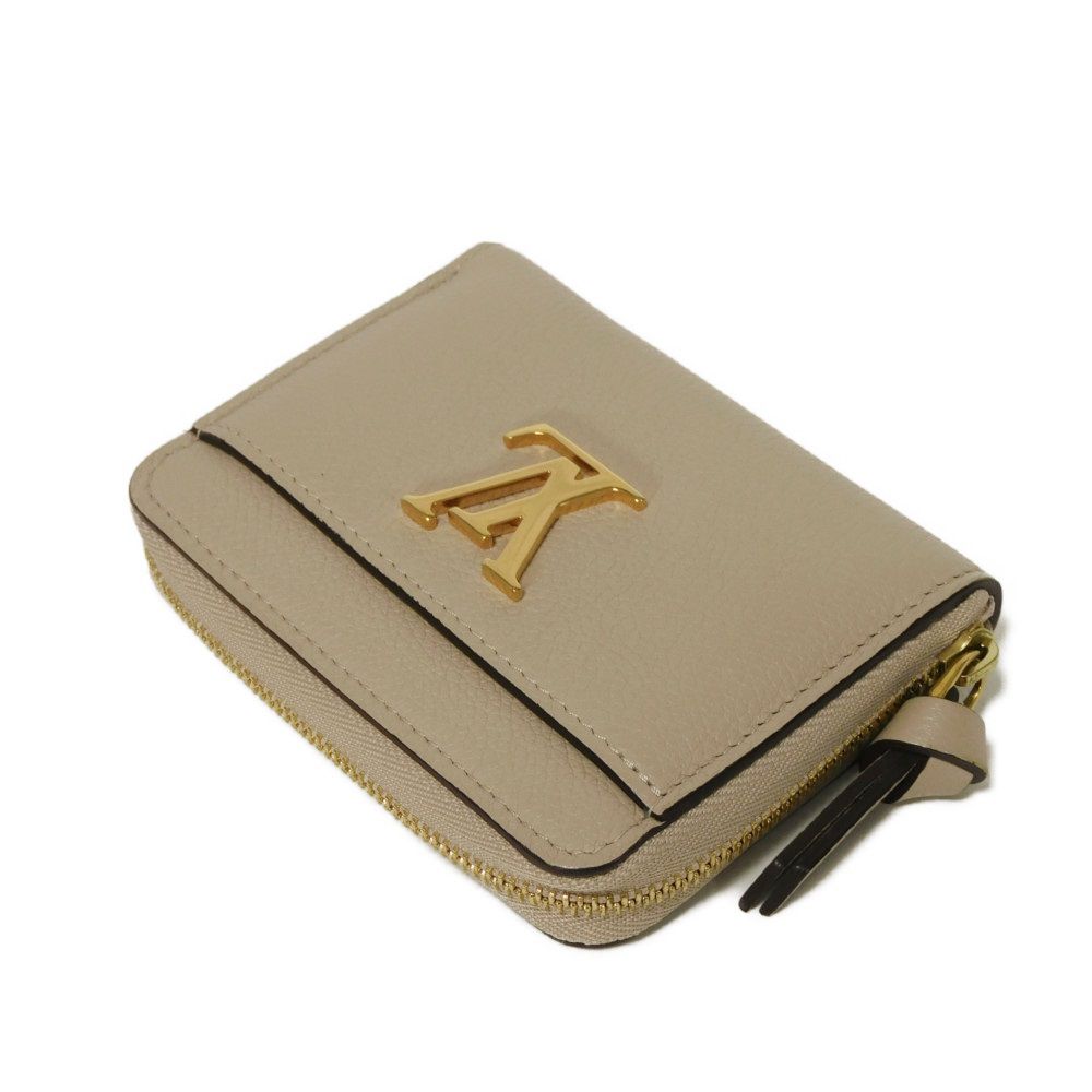 LOUIS VUITTON Coin case M80100 Grain calf leather (embossed) Gurege LV signature Lock me Zip around purse