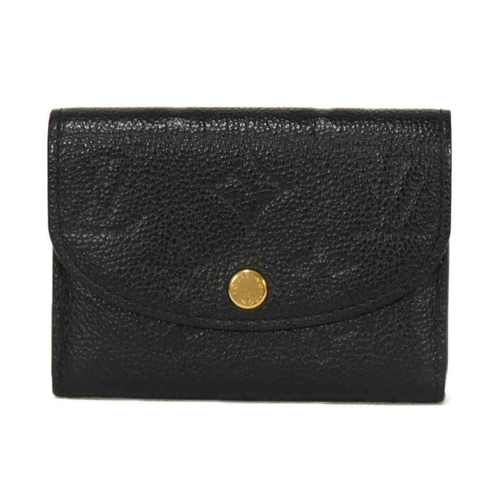 LOUIS VUITTON Bifold Wallet M81455 Implant leather (monogram embossed) Noir Monogram Unplant Portomone Rosary