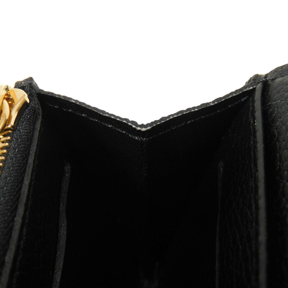 LOUIS VUITTON Bifold Wallet M81455 Implant leather (monogram embossed) Noir Monogram Unplant Portomone Rosary