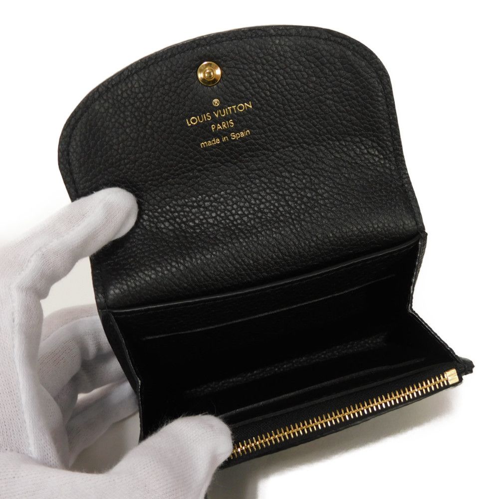 LOUIS VUITTON Bifold Wallet M81455 Implant leather (monogram embossed) Noir Monogram Unplant Portomone Rosary