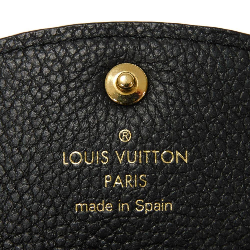 LOUIS VUITTON Bifold Wallet M81455 Implant leather (monogram embossed) Noir Monogram Unplant Portomone Rosary
