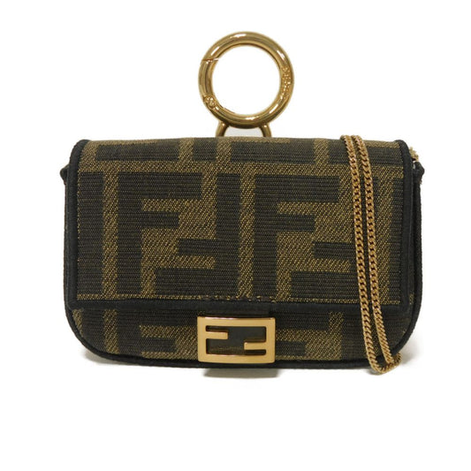 FENDI Shoulder Bag 7AR844 A6V5 F17U4 fabric Brown FF logo Nano Bucket Bag Charm