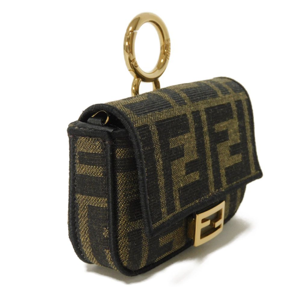 FENDI Shoulder Bag 7AR844 A6V5 F17U4 fabric Brown FF logo Nano Bucket Bag Charm