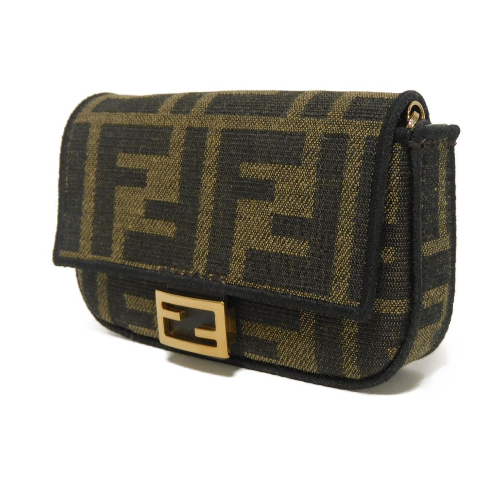 FENDI Shoulder Bag 7AR844 A6V5 F17U4 fabric Brown FF logo Nano Bucket Bag Charm