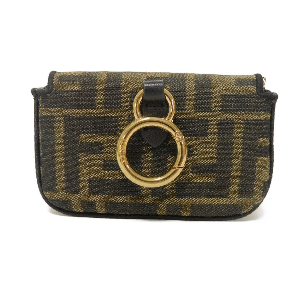 FENDI Shoulder Bag 7AR844 A6V5 F17U4 fabric Brown FF logo Nano Bucket Bag Charm