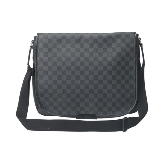 LOUIS VUITTON Shoulder Bag N58033 leather black Damier Grafitte Daniel GM